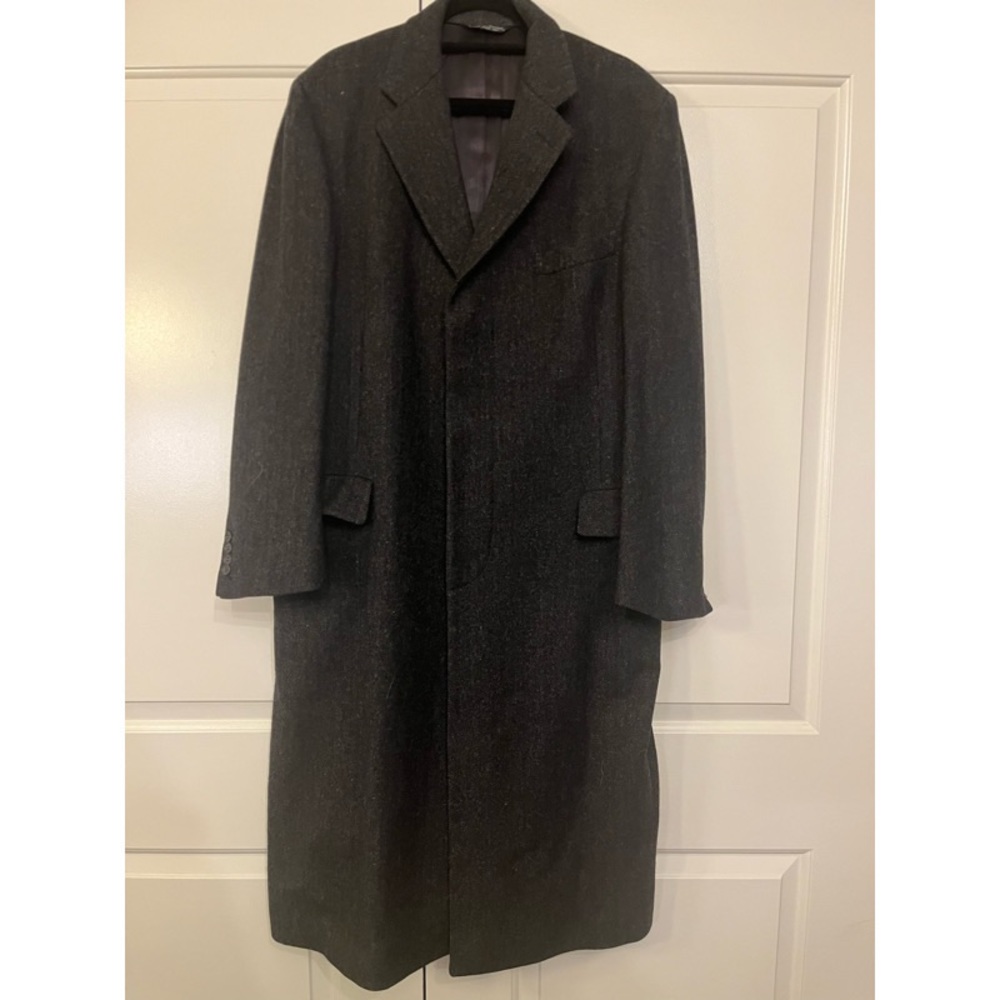 Vintage Grey Kilgour French & Stanbury Wool Trench Coat